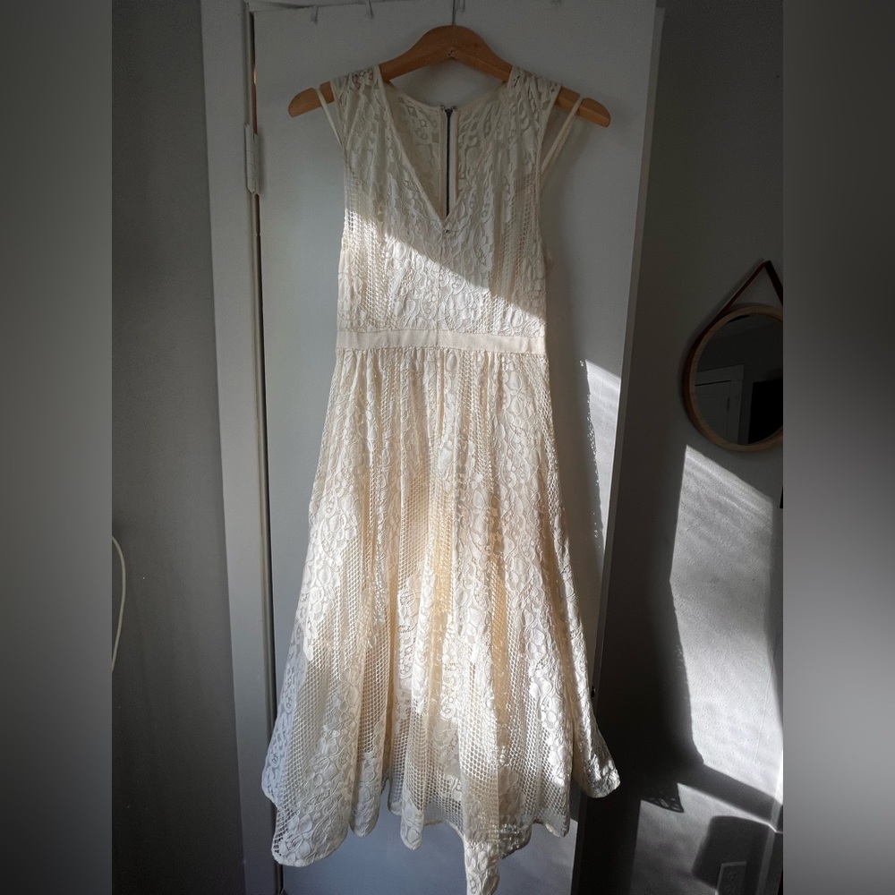 Plenty by Tracy Reese cream tea length dress